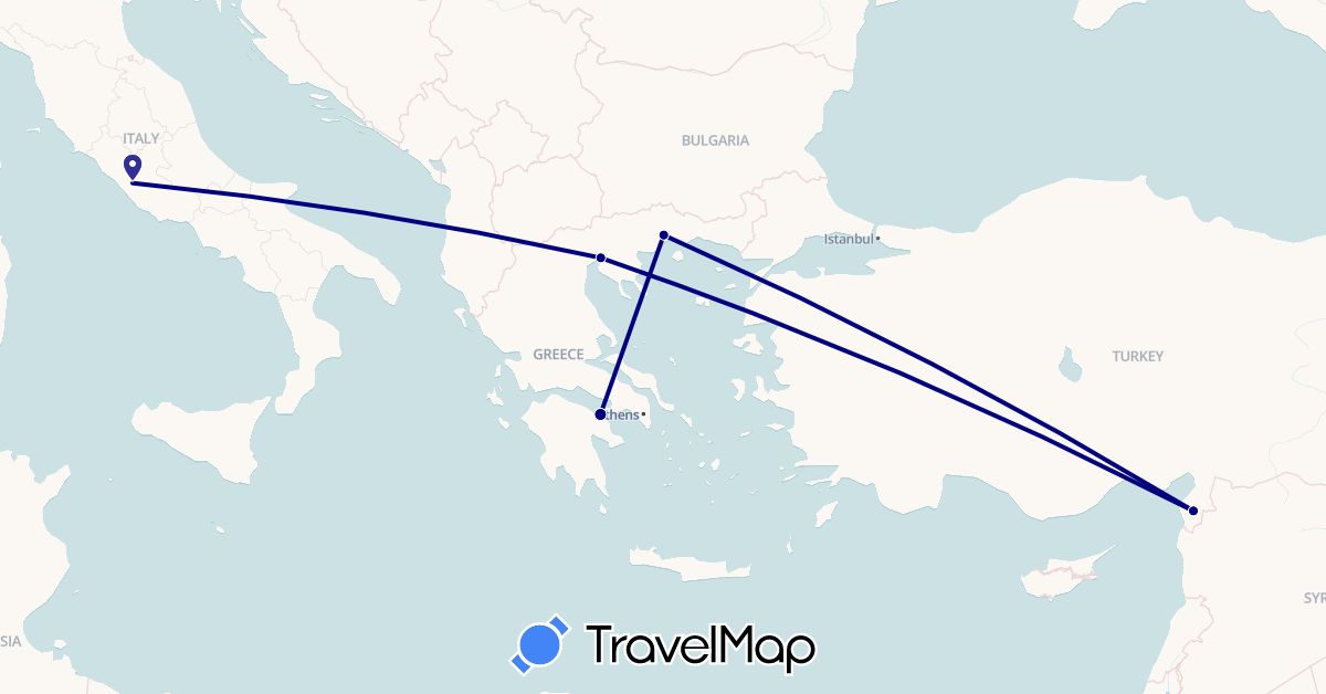 TravelMap itinerary: driving in Greece, Italy, Turkey (Asia, Europe)